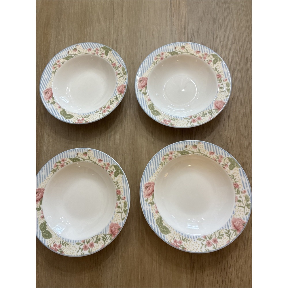 Guess Home Collection Decoupage Bowl Lot Of 4 9" VTG Cottagecore 1999